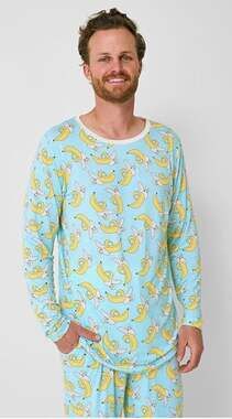 Little Sleepies Men's Banana Print Bamboo Pajama Set Size XL